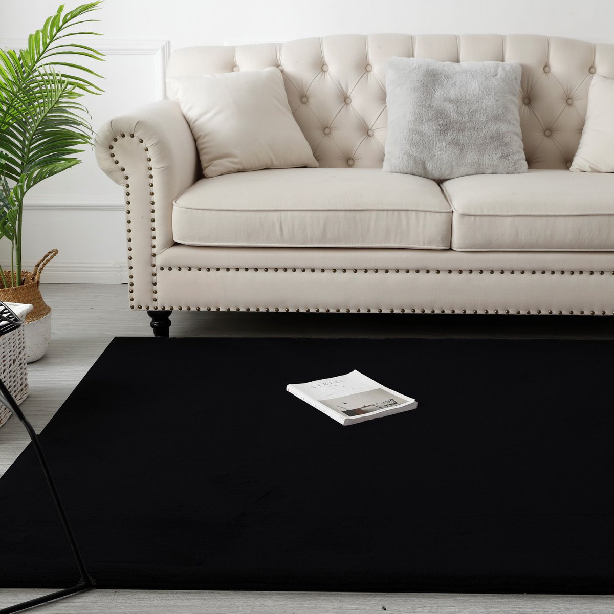 Fluffy Vloerkleed Black 80x300CM - Afbeelding 2