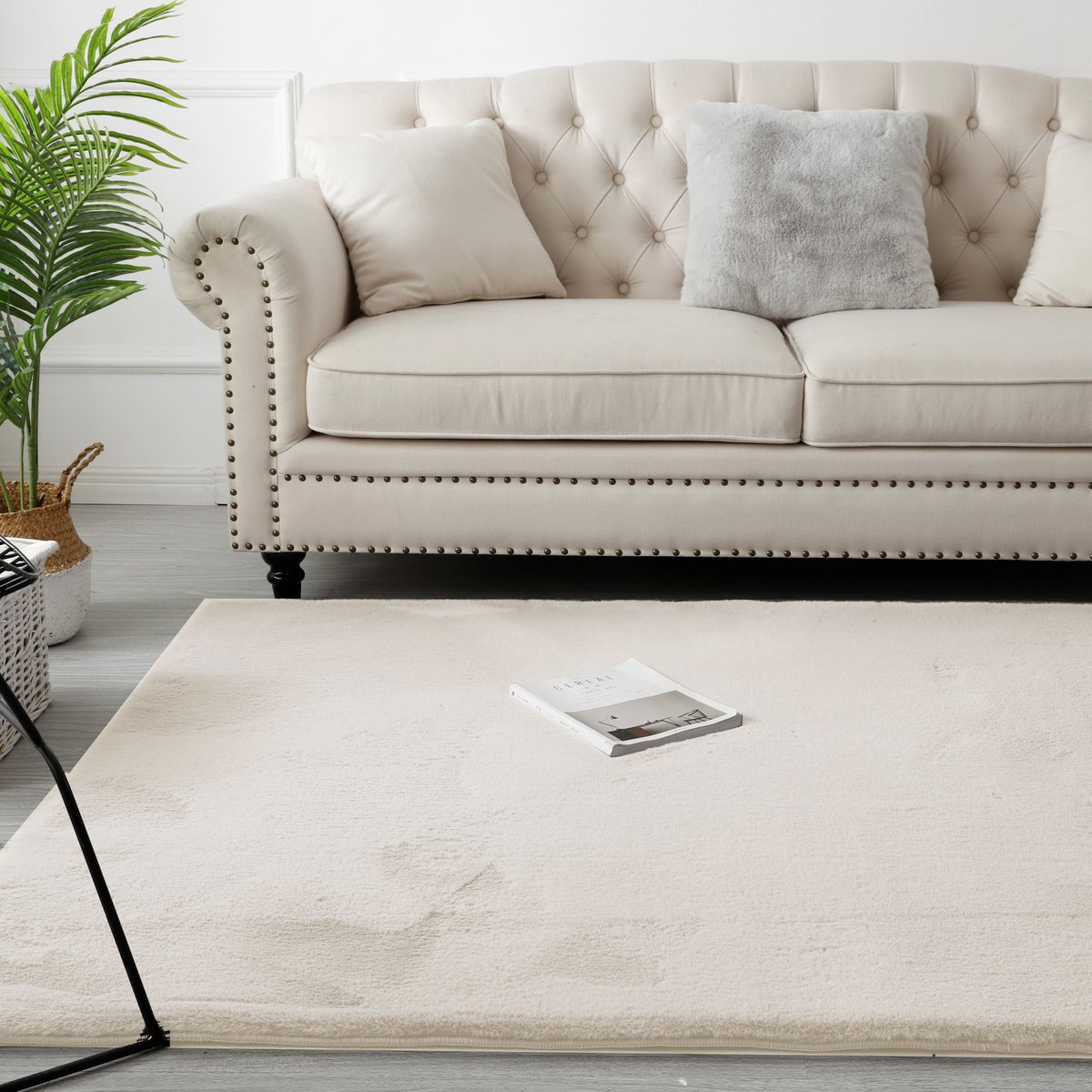 Fluffy Vloerkeed Creme 160x230CM - Afbeelding 2