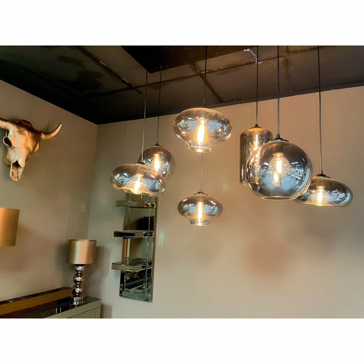 Ava Hanglamp Smoke Glas 7-Licht - Afbeelding 8
