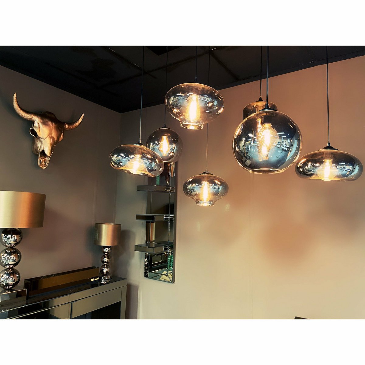Ava Hanglamp Smoke Glas 7-Licht - Afbeelding 6