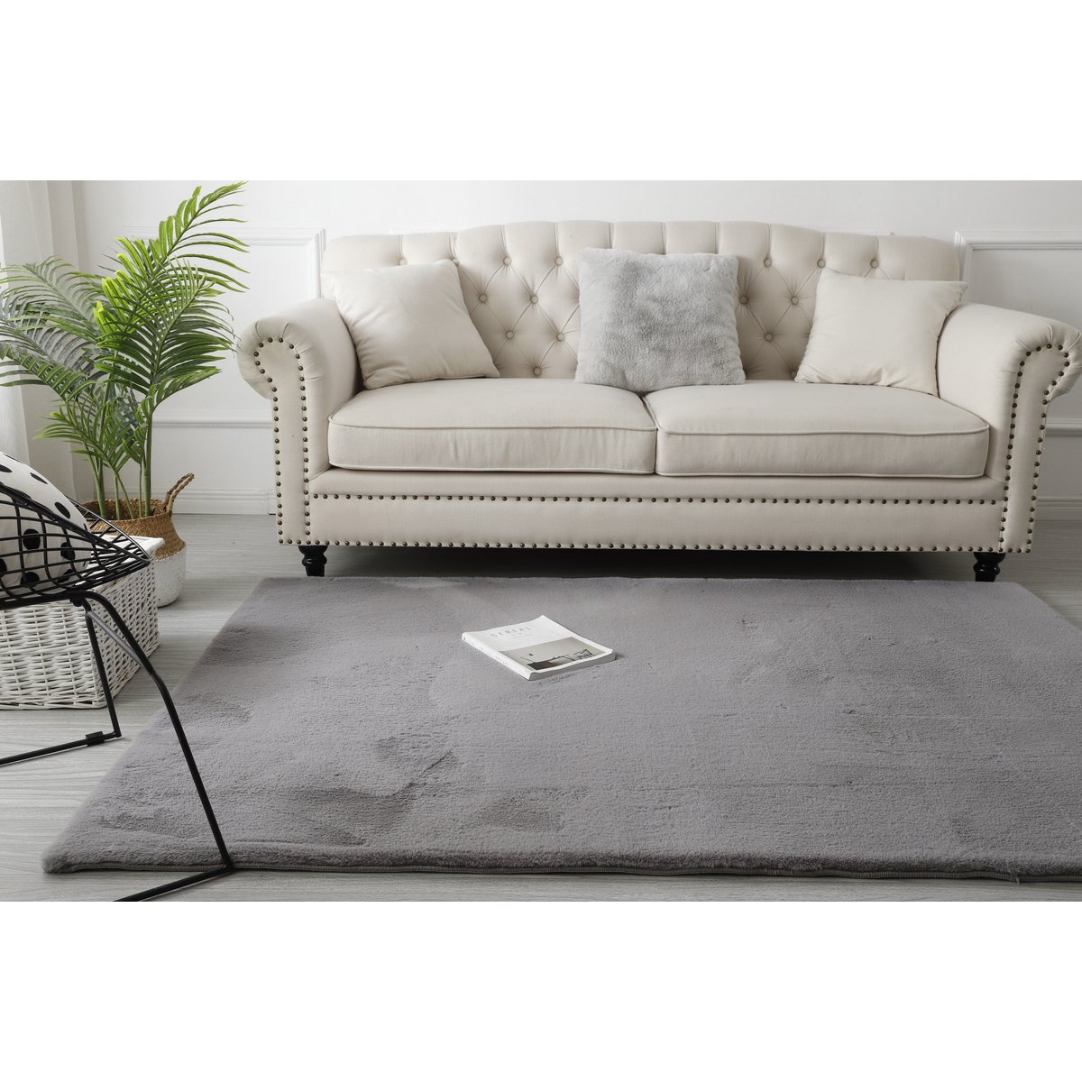 Fluffy Vloerkleed Grey 80x300CM - Afbeelding 2