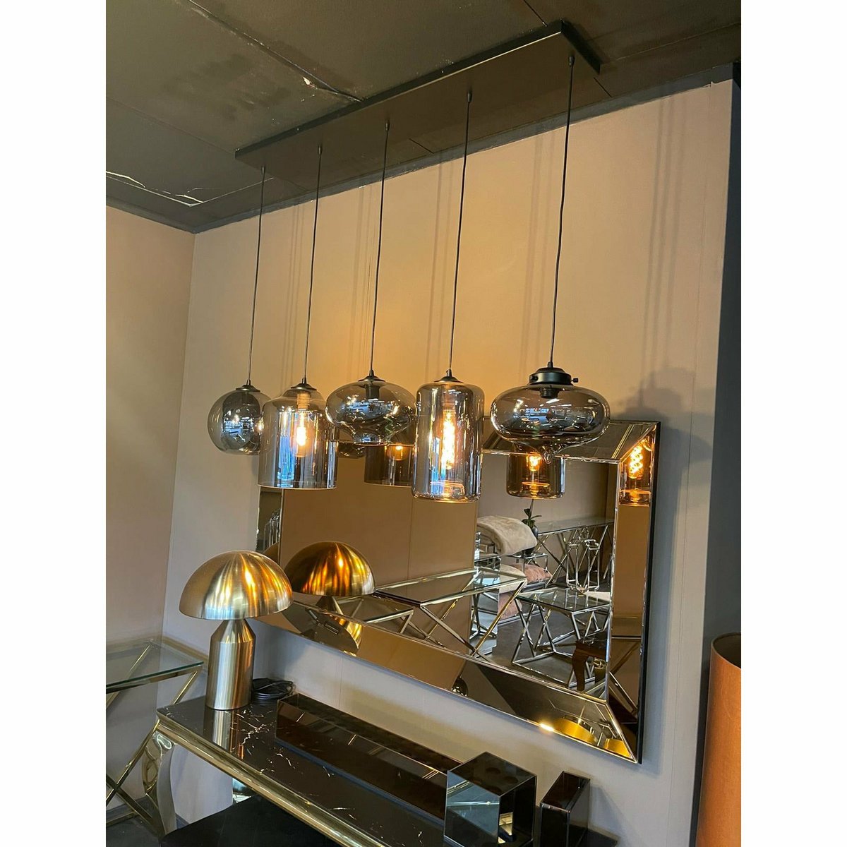 Ava Hanglamp Smoke Glas 5-Licht Mix - Afbeelding 4