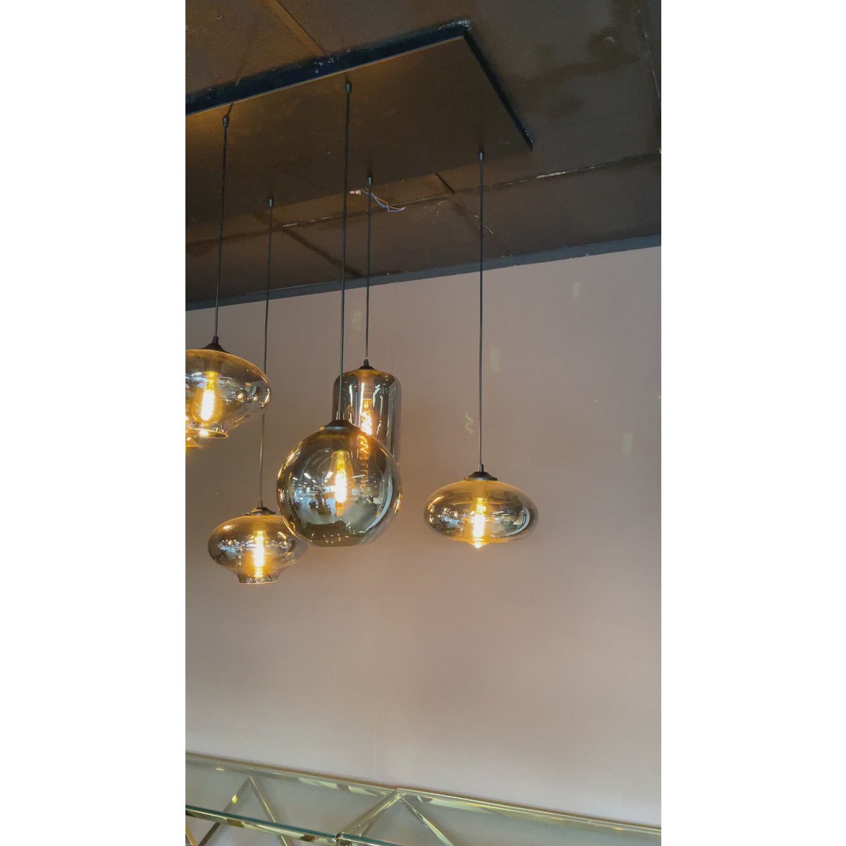 Ava Hanglamp Smoke Glas 7-Licht - Afbeelding 3