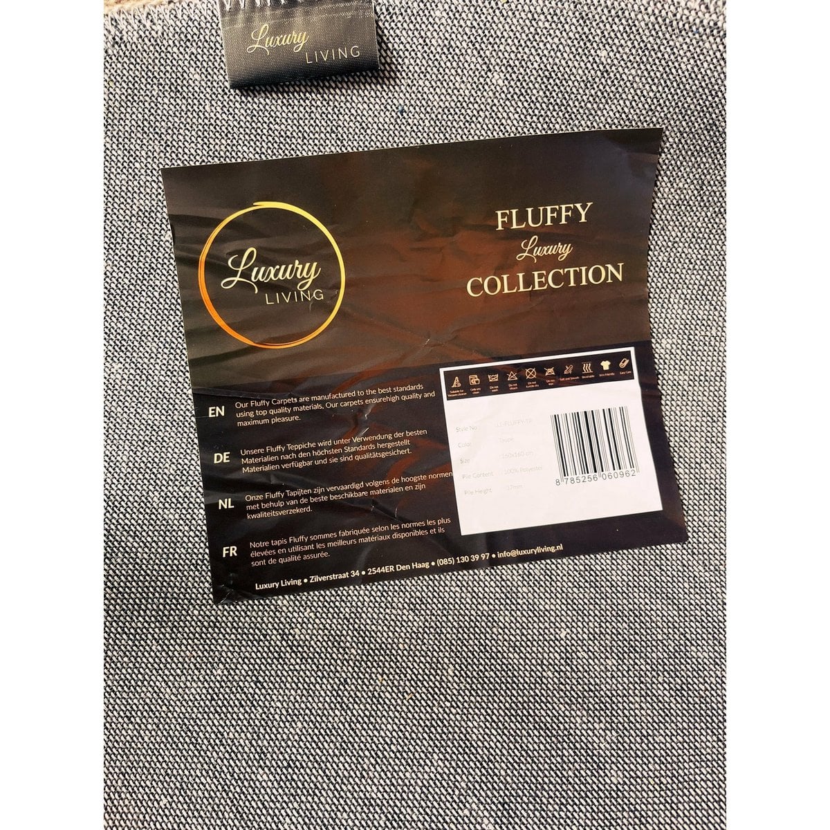 Fluffy Vloerkleed Grey 80x300CM - Afbeelding 3